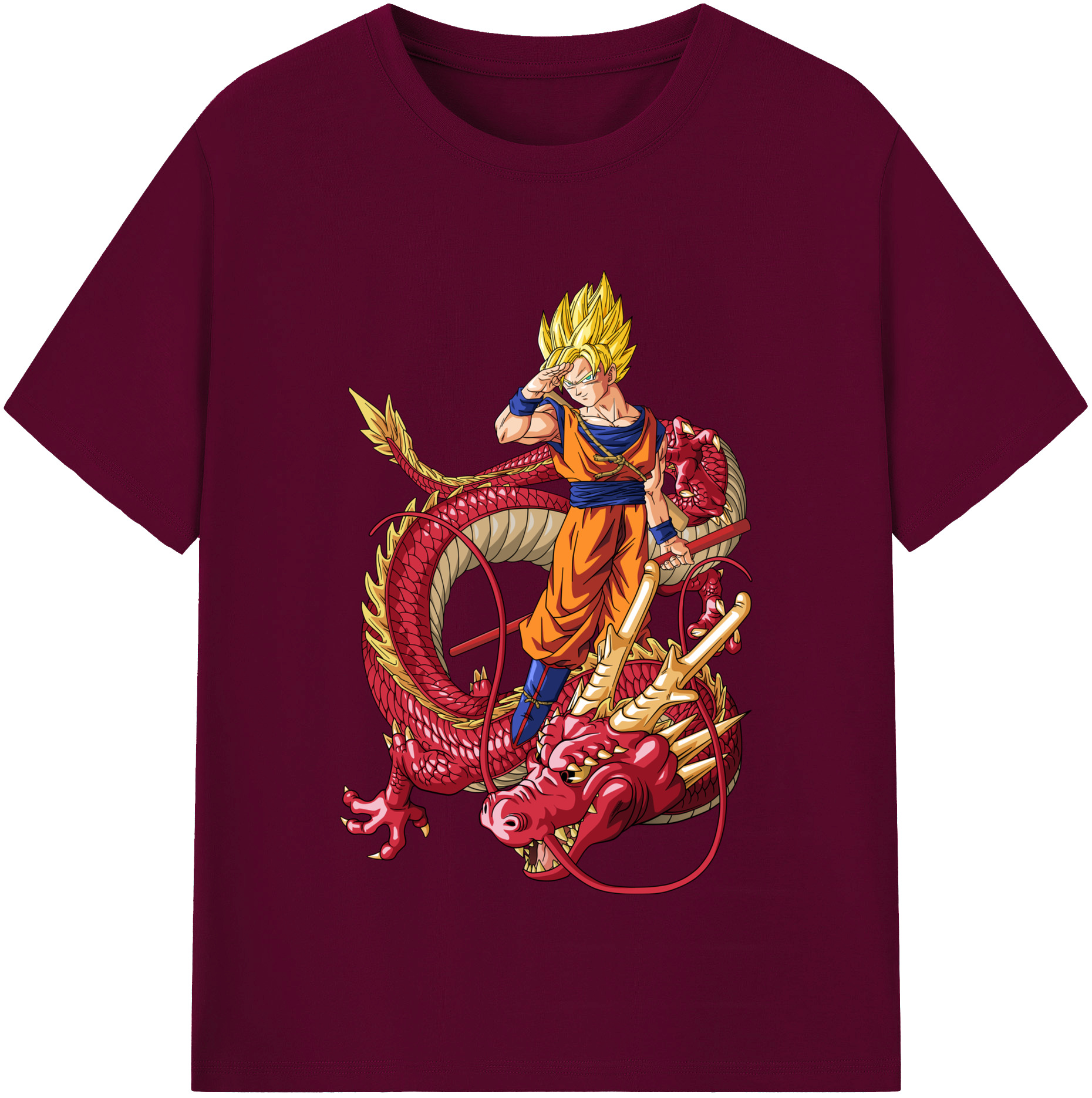 （画像用） ドラゴンボール 孫悟空（そん ごくう）Son Goku カカロット DRAGON BALL Kakarotto レディースカジュアルプリントTシャツ（綿100％）